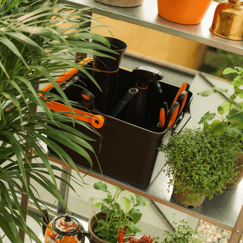 Urban Gardening Tool Box, H17.5 x L34.9 x W31.4cm, Black and Orange