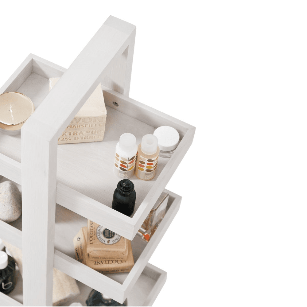 Quattro 4 tier caddy, H83 x W22 x D26cm, Oyster White