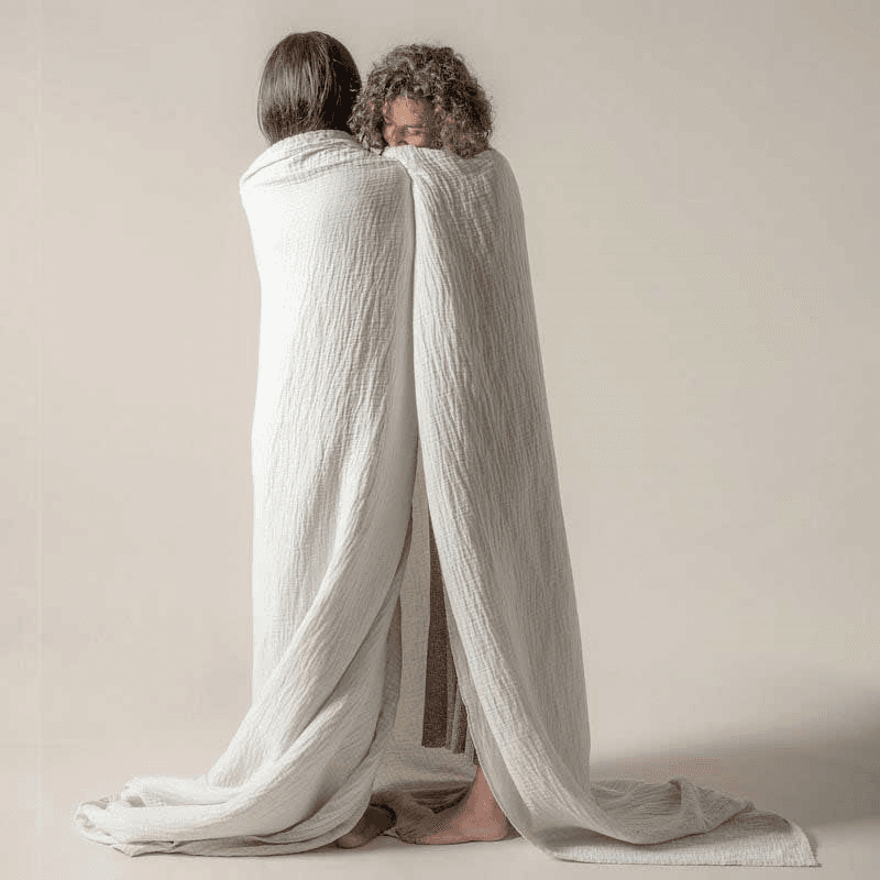 The linen & cotton throw, 250 x 250cm, Clay