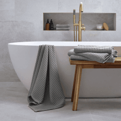 Image showing the Waffle Towel Hand Towel, Dove Grey product.
