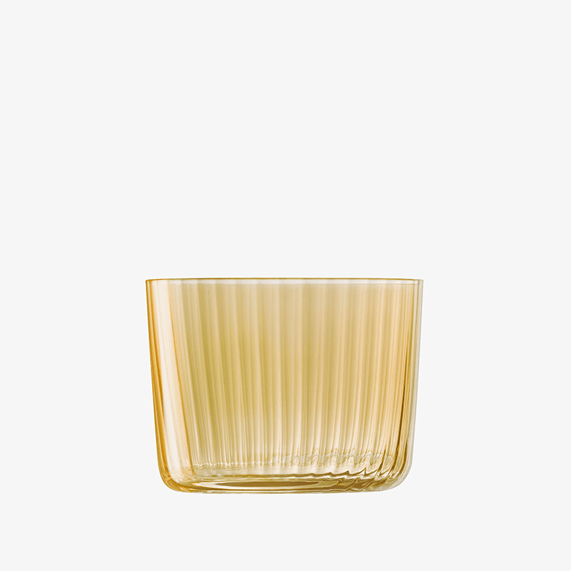 Gems Set of 4 Tealight Holders, H6cm, Amber