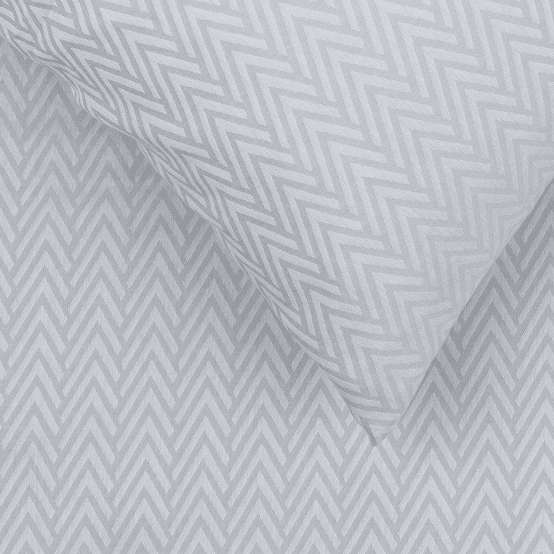 Herringbone Standard Pillowcase, Grey