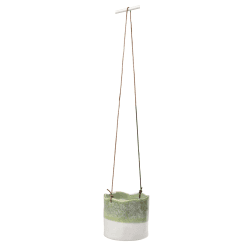 Image showing the Indoor Hanging Pot, Wave Design, Green/White product.