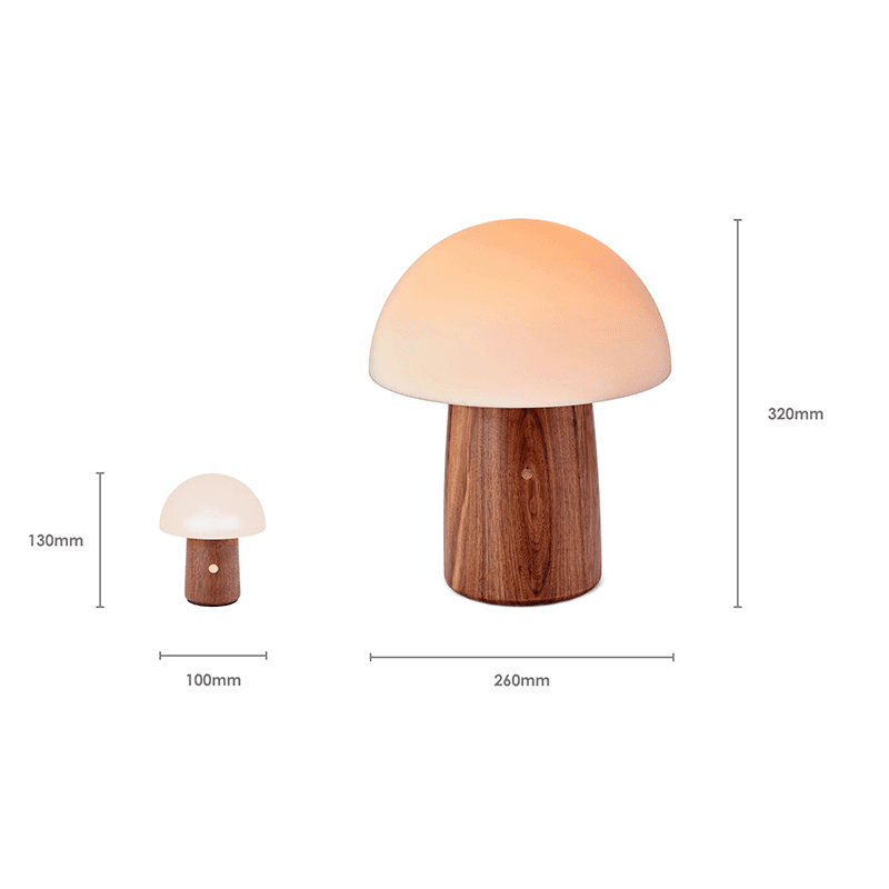 Alice Mushroom Lamp, H32cm, White Ash