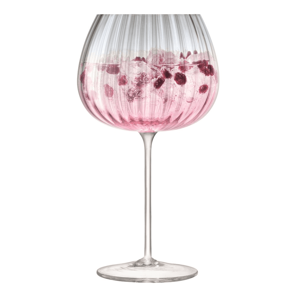 Dusk Pair of balloon goblets, H20.4 x D11.5cm, pink/grey