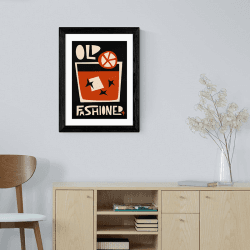 Image showing the Fox and Velvet Old Fashioned Art Print, H48 x W35.5cm, Multi product.