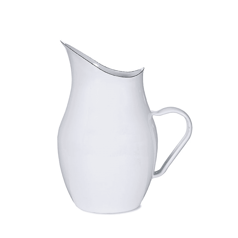 Water pitcher, white/enamel