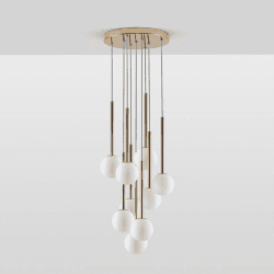 Image showing the Globe Cluster Pendant Light, H99cm, Brass product.