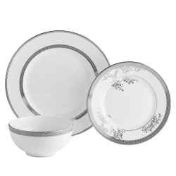 Image showing the Lace 12 Piece Dinnerware Set, Platinum product.
