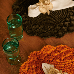 Image showing the Clara Set of 2 Woven Placemats, D39cm, Forest product.