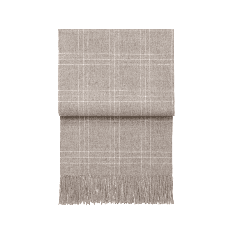 Superior Plaid Throw, H200cm x W130cm, Beige/White