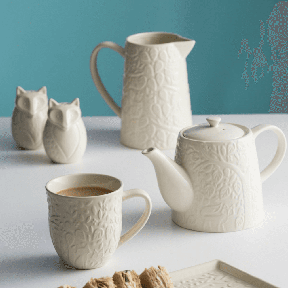 In The Forest Teapot 1 Litre, H16cm, Cream