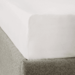 Image showing the 300 Thread Count Egyptian Cotton Sateen King fitted sheet, W150 x L200 x D30cm, White product.