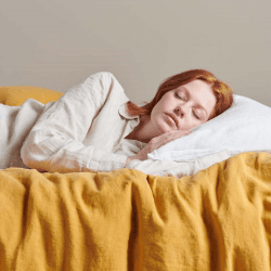 Image showing the Linen Super King Duvet Cover, Ochre product.