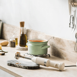 Image showing the Corded Hand Blender with Accessories, Almond Cream product.