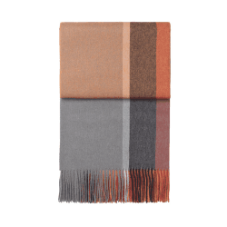 Image showing the Manhattan Plaid Throw, H200cm x W130cm, Terracotta/Red Magma product.
