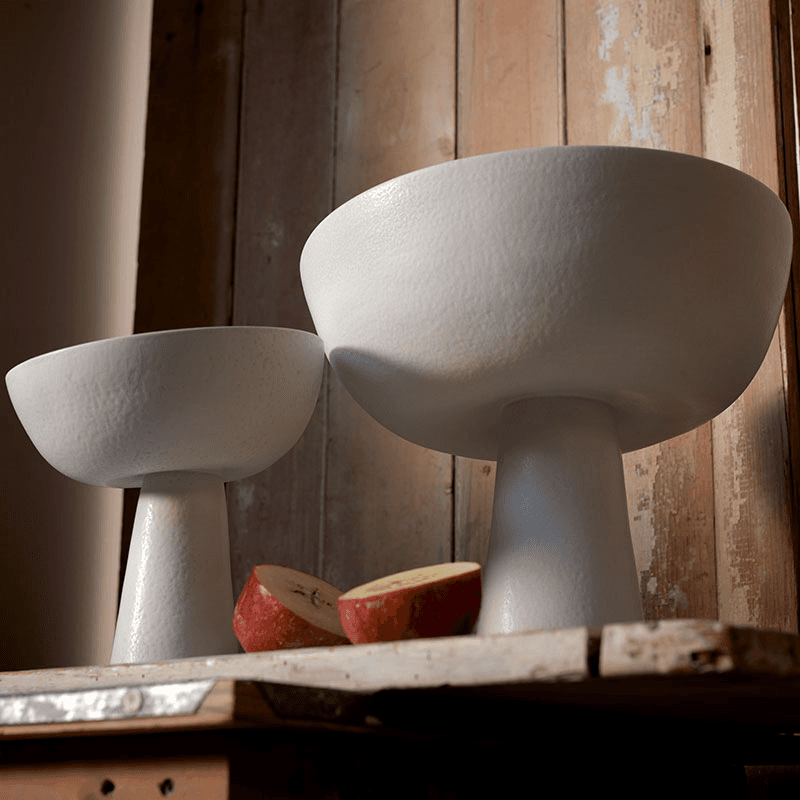 Terra Bowl on Stand, D18cm, Stone