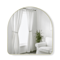 Image showing the Hubba Arched Mirror, 87 x 92cm, Brass product.