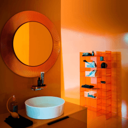 Image showing the All Saints, Wall Mirror, Amber, Yellow product.