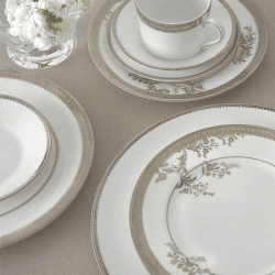 Image showing the Lace 12 Piece Dinnerware Set, Gold product.