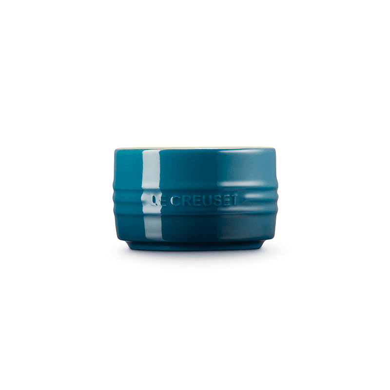 Set of 6 Stoneware Stackable Ramekins, Deep Teal