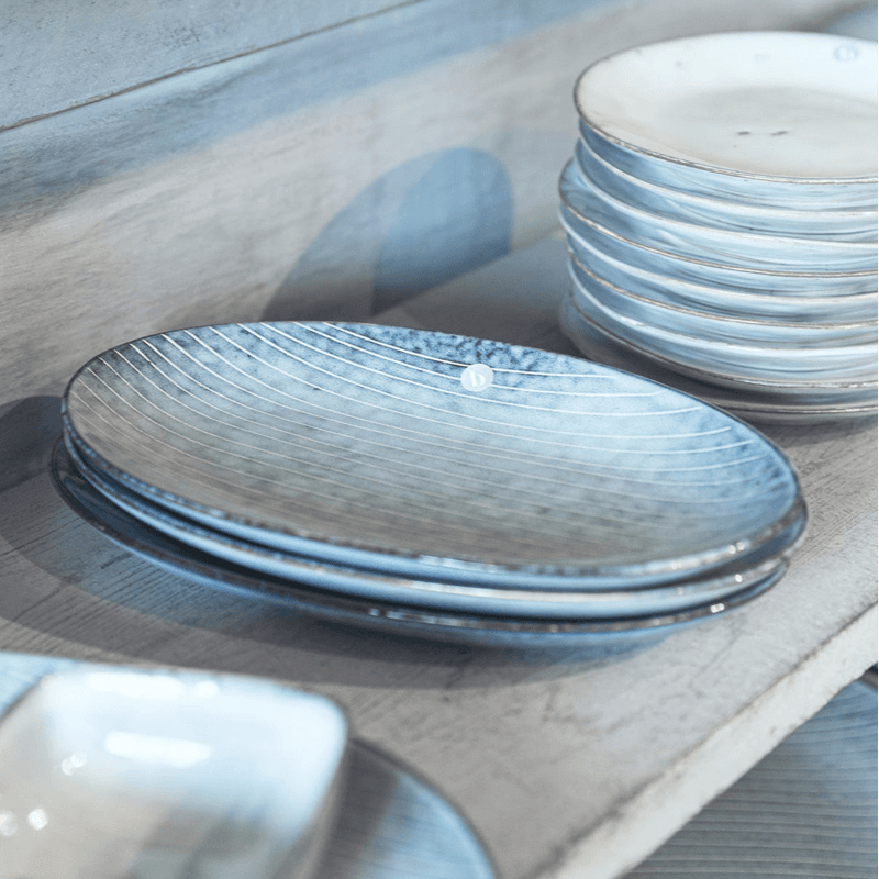 Nordic Sea Oval Plate, 22cm, Blue