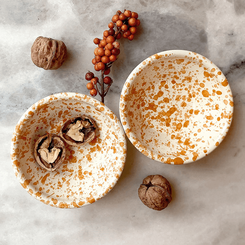 Splatter Nut Bowl, D12cm, Burnt Orange