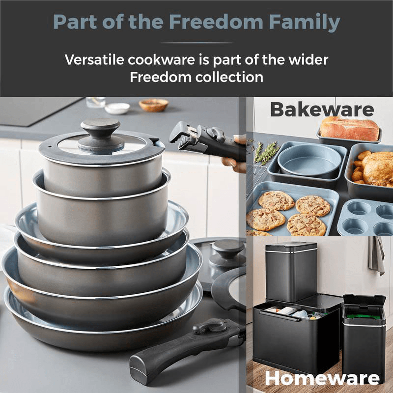 Freedom 7 Piece Non-Stick Cookware Set, Black
