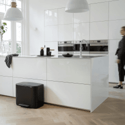 Image showing the Bo Pedal bin, 23 litre - H44 x W54 x D36.5cm, Matt Black product.