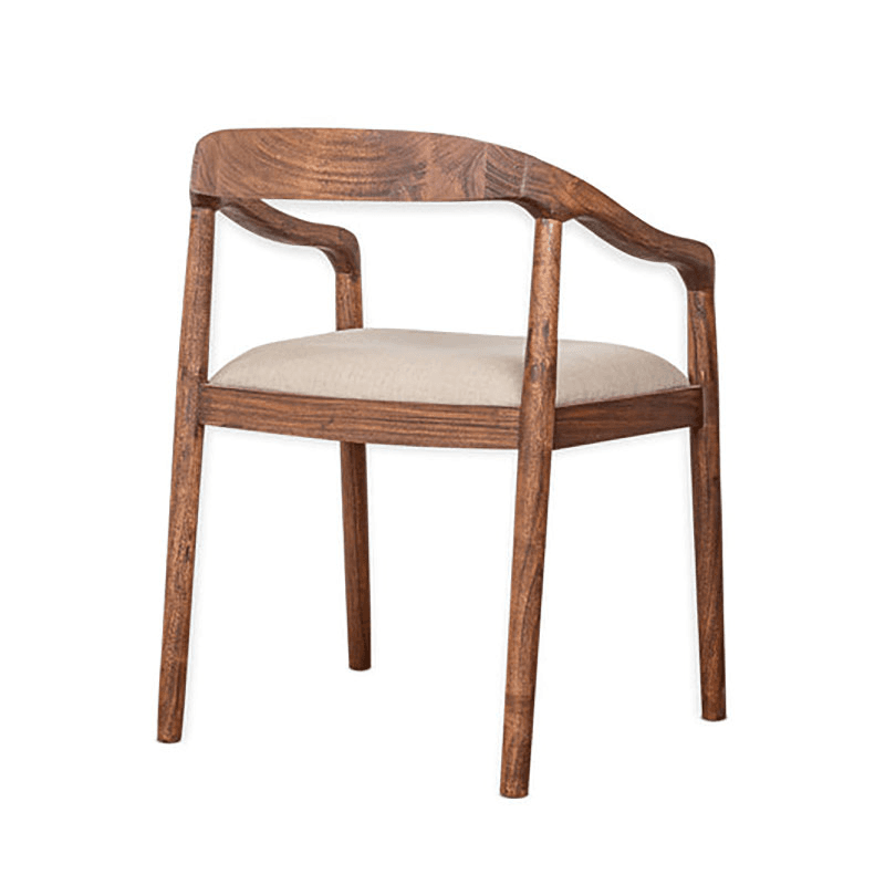 Anbu Acacia Upholstered Dining Chair, Washed Walnut