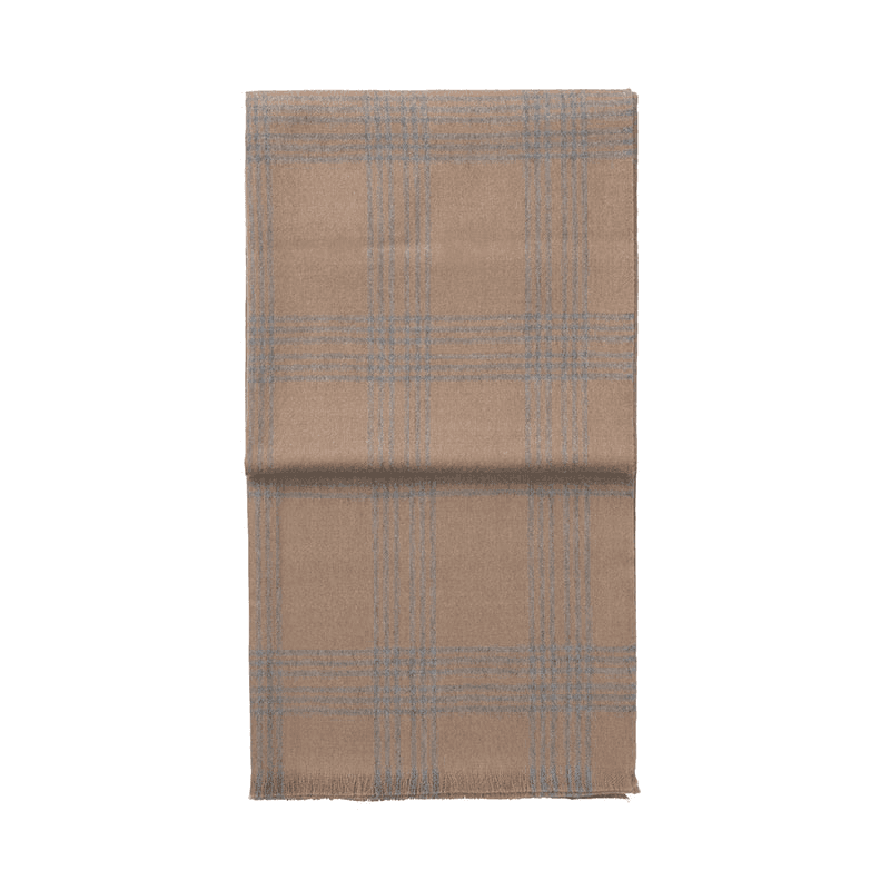 Check Throw, H190cm x W130cm, Light Grey/Camel