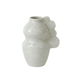 Image showing the Les Sages Limited Edition Medee Vase, H16cm, Crackle Cream product.