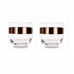 Image showing the Tank Pair of whisky glasses, W8.5 x H8cm, Glass product.