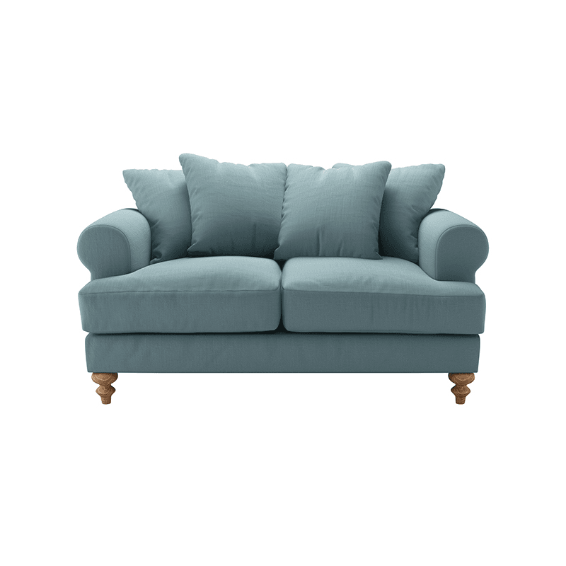 Teddy 2 Seater Sofa, Lagoon Brushed Linen Cotton