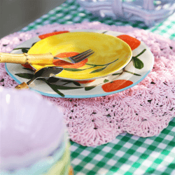 Image showing the Orange Twig Set Of 4 Plates, D16cm, Multi product.