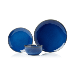 Image showing the Reactive Glaze 12 Piece Dinner Set, Blue product.