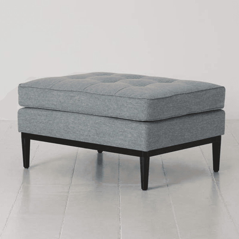 Model 02 Linen Ottoman, Seaglass