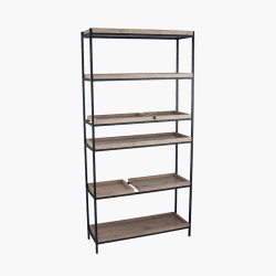 Image showing the Gallery 5 Shelf Unit, Natural Wood Veneer and Black product.
