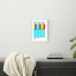Image showing the Indieprints London Fields Lido Framed Print, 45 x 33cm, Multi product.
