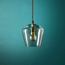 Image showing the Smaller Demijohn Pendant in Clear Blown Glass product.