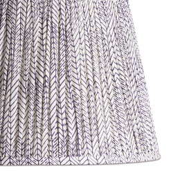 Image showing the Straight empire Shade, 40cm, navy & white wonky chev block printed cotton product.