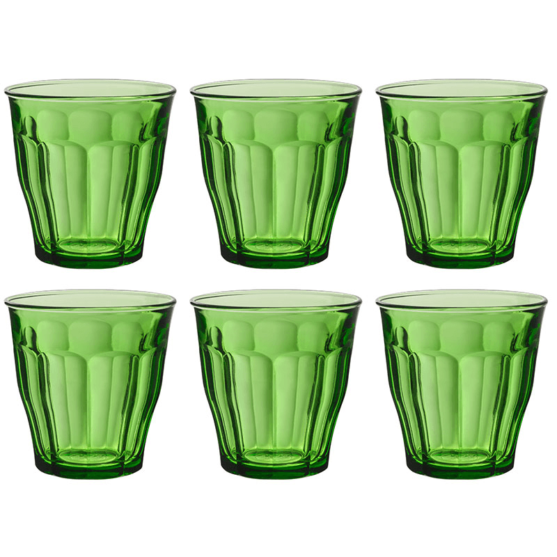 Picardie Set of 6 Tumblers, 250ml, Jungle Green