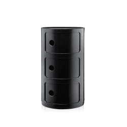 Image showing the Componibili 3 door cabinet, H59 x W32 x D32 cm, Black product.