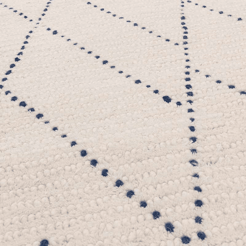 Nepal Linear Rug, 120 x 170cm, Cream & Blue