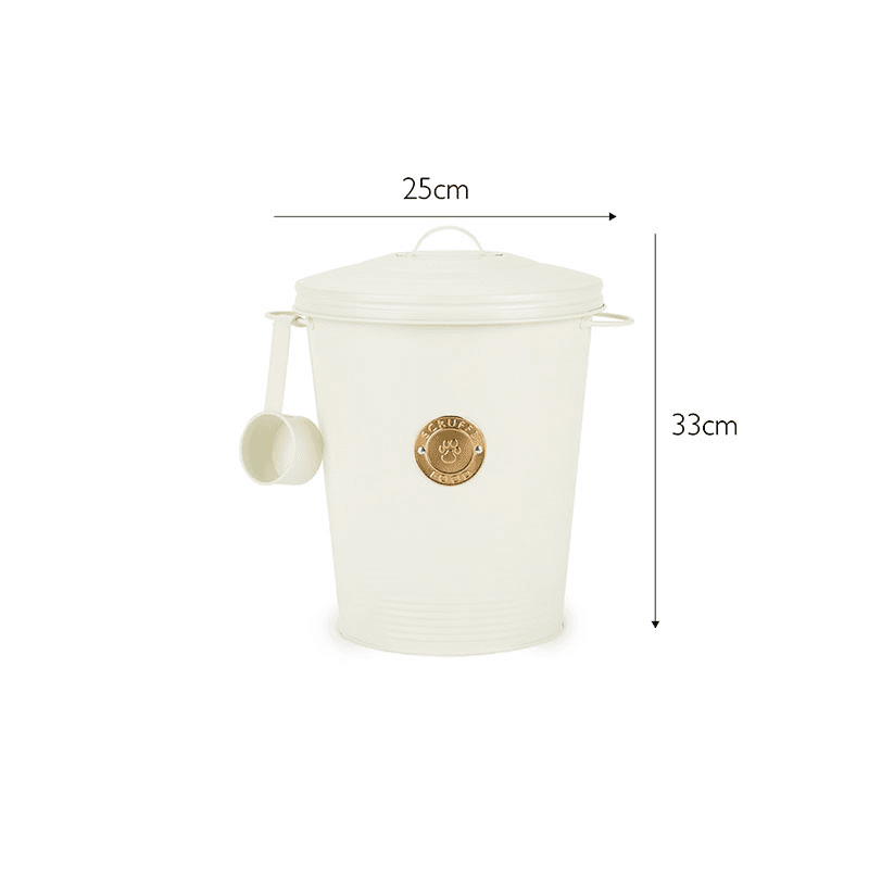 Cantina Pet Food Canister & Scoop, 7L, Cream