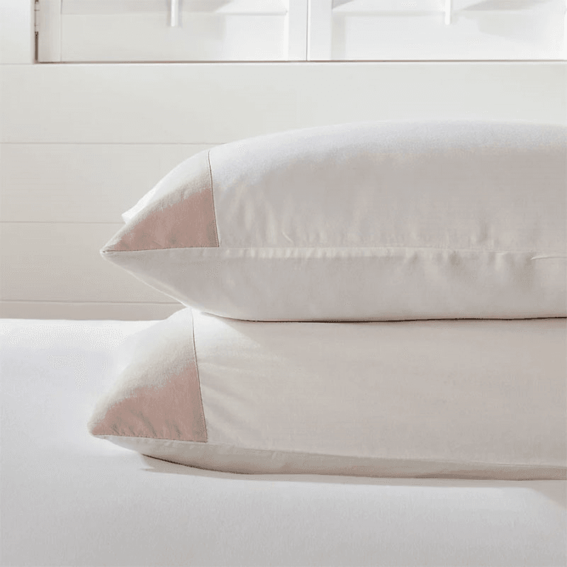 Portobello Super King Oxford Pillowcase, White/Petal
