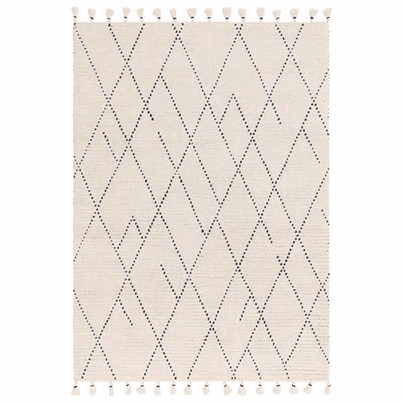 Nepal Linear Rug, 120 x 170cm, Cream & Blue