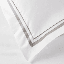 Image showing the Cavendish Duvet Cover, Double, Mink, White/Mink product.