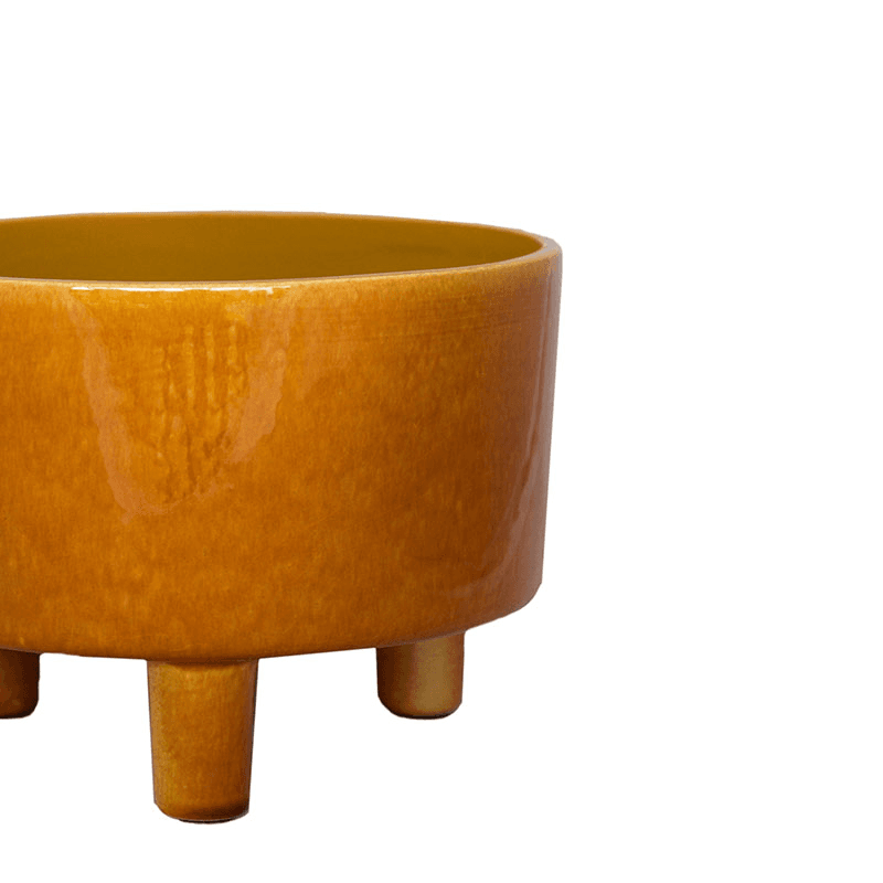 Pisa Bowl planter, D19cm, Mustard