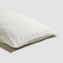 Image showing the White Linen Pair of Pillowcases, Square product.